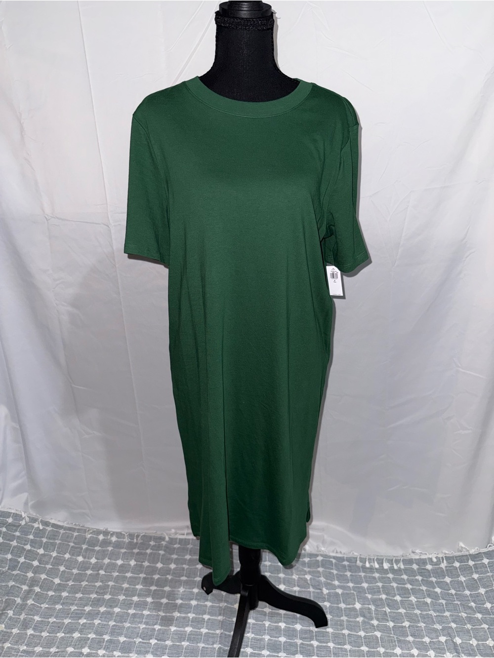 New Old Navy Classic Green Crewneck T-Shirt Dress